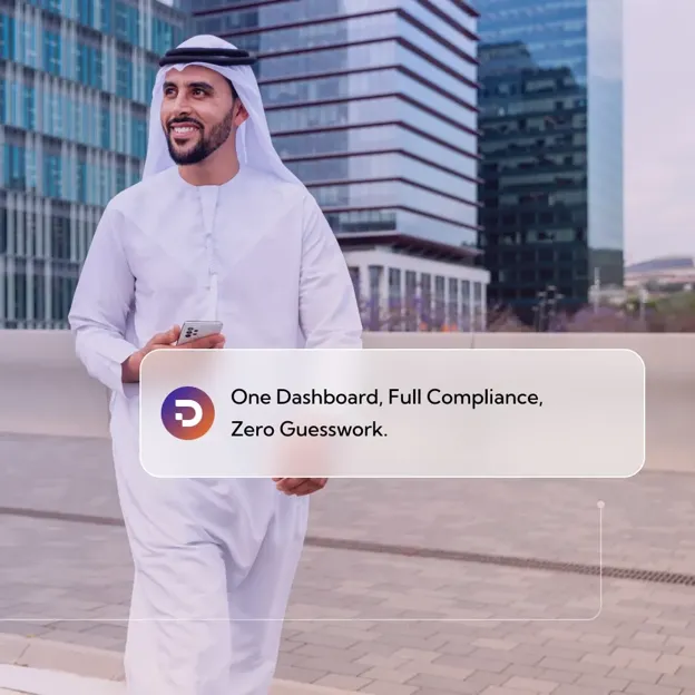 Illustration showcasing DocuBay as a comprehensive platform for all UAE business needs.